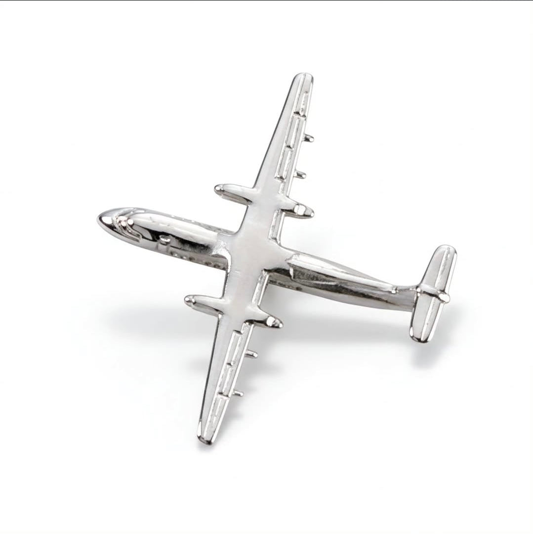 DASH-8 Lapel Pin - Silver Sky Wing