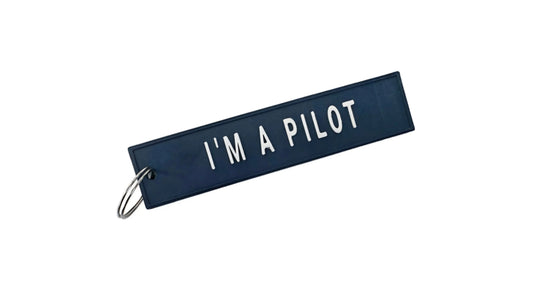 3D Printed I'm a Pilot Keyring (Navy) Poolyes