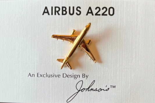 Airbus A220 Lapel Pin - Gold Sky Wing