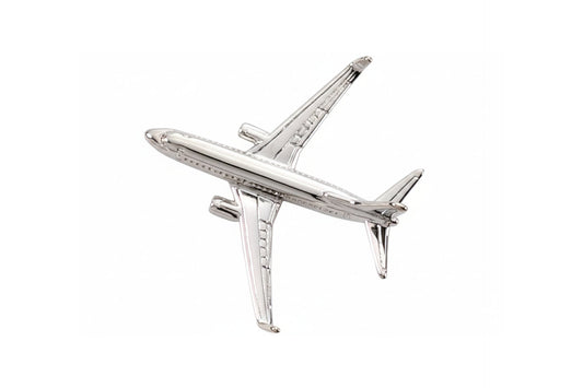 Boeing 737-800 BBJ Lapel Pin - Silver Sky Wing