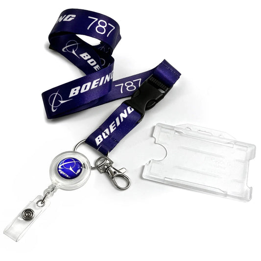 Boeing B787 Logo Lanyard + Badge Reel Boeing