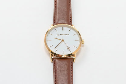 Boeing Gold rotating airplane Aviation watch - Brown leather 
wrist stra Sky Wing Tanzania