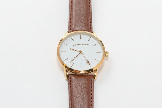 Boeing Gold rotating airplane Aviation watch - Brown leather 
wrist stra Sky Wing Tanzania