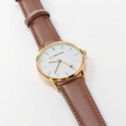 Boeing Gold rotating airplane Aviation watch - Brown leather 
wrist stra Sky Wing Tanzania