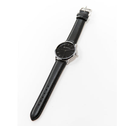 Boeing Silver rotating airplane Aviation watch - Black leather 
wrist strap Boeing