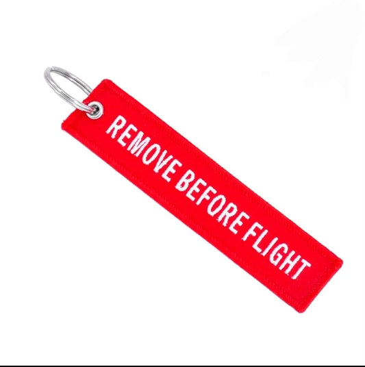 Key Ring REMOVE BEFORE FLIGHT (IN RED) Poolyes