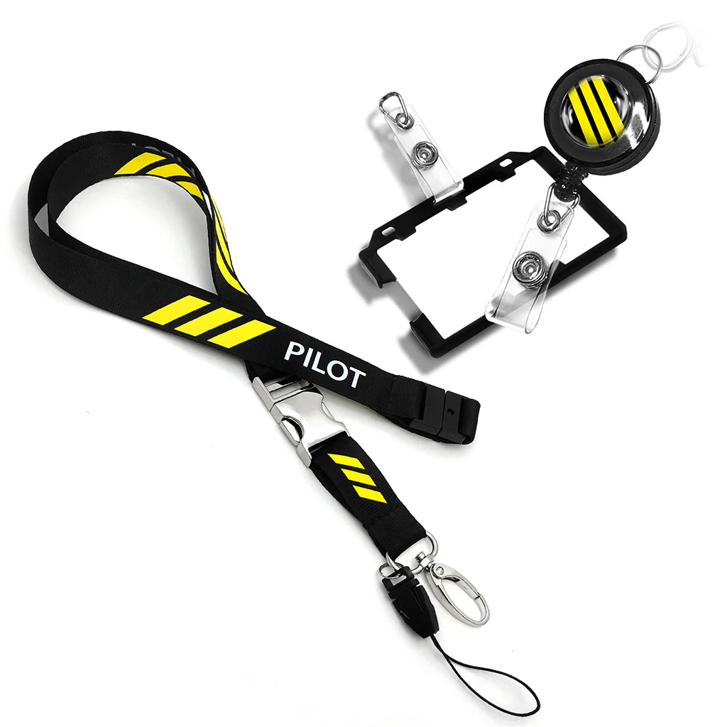 Pilot 3 Bars Polyester Lanyard Sky Wing