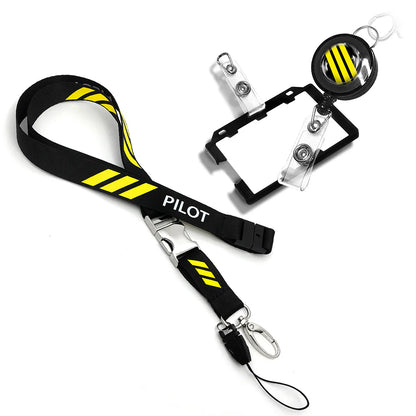 Pilot 3 Bars Polyester Lanyard Sky Wing