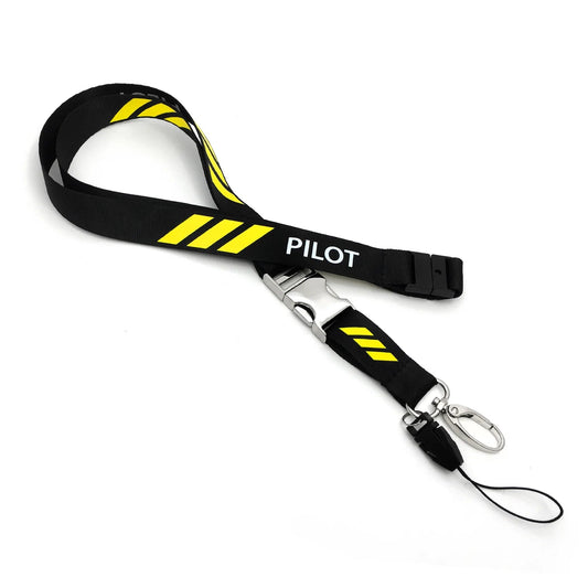Pilot 3 Bars Polyester Lanyard Sky Wing