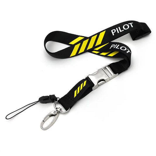 Pilot 4 Bars Polyester Lanyard + Badge Reel Sky Wing