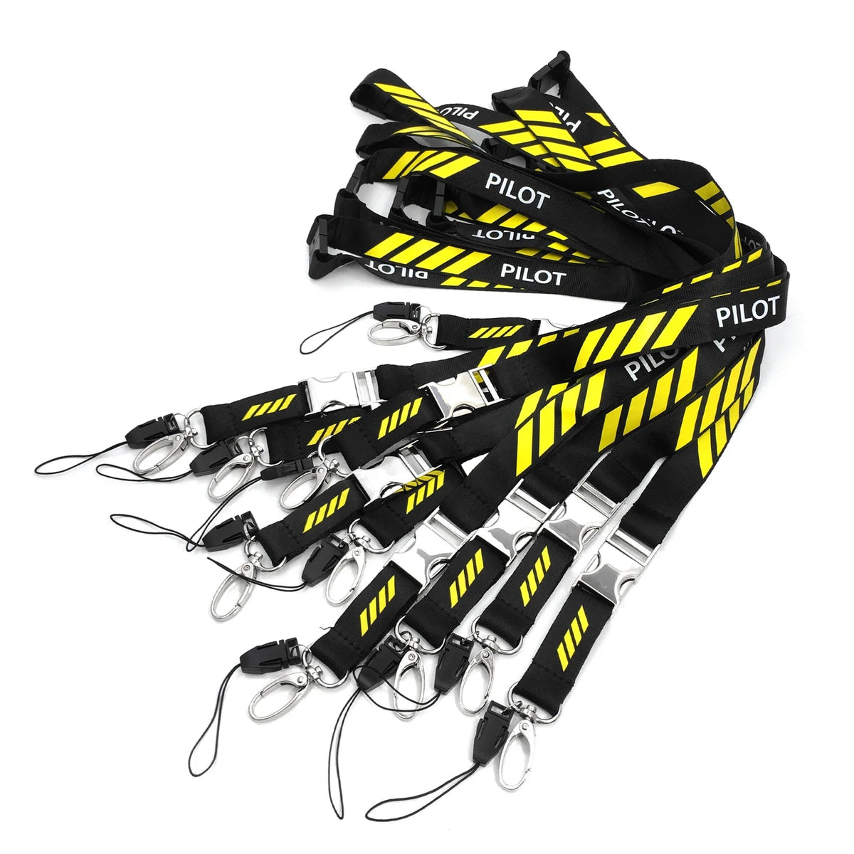Pilot 4 Bars Polyester Lanyard + Badge Reel Sky Wing