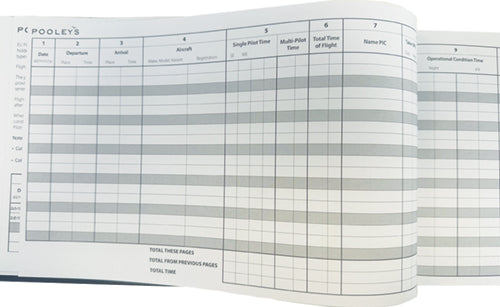 Pooleys Commercial Pilot Log Book complies with EU FCL.050 regulations Poolyes