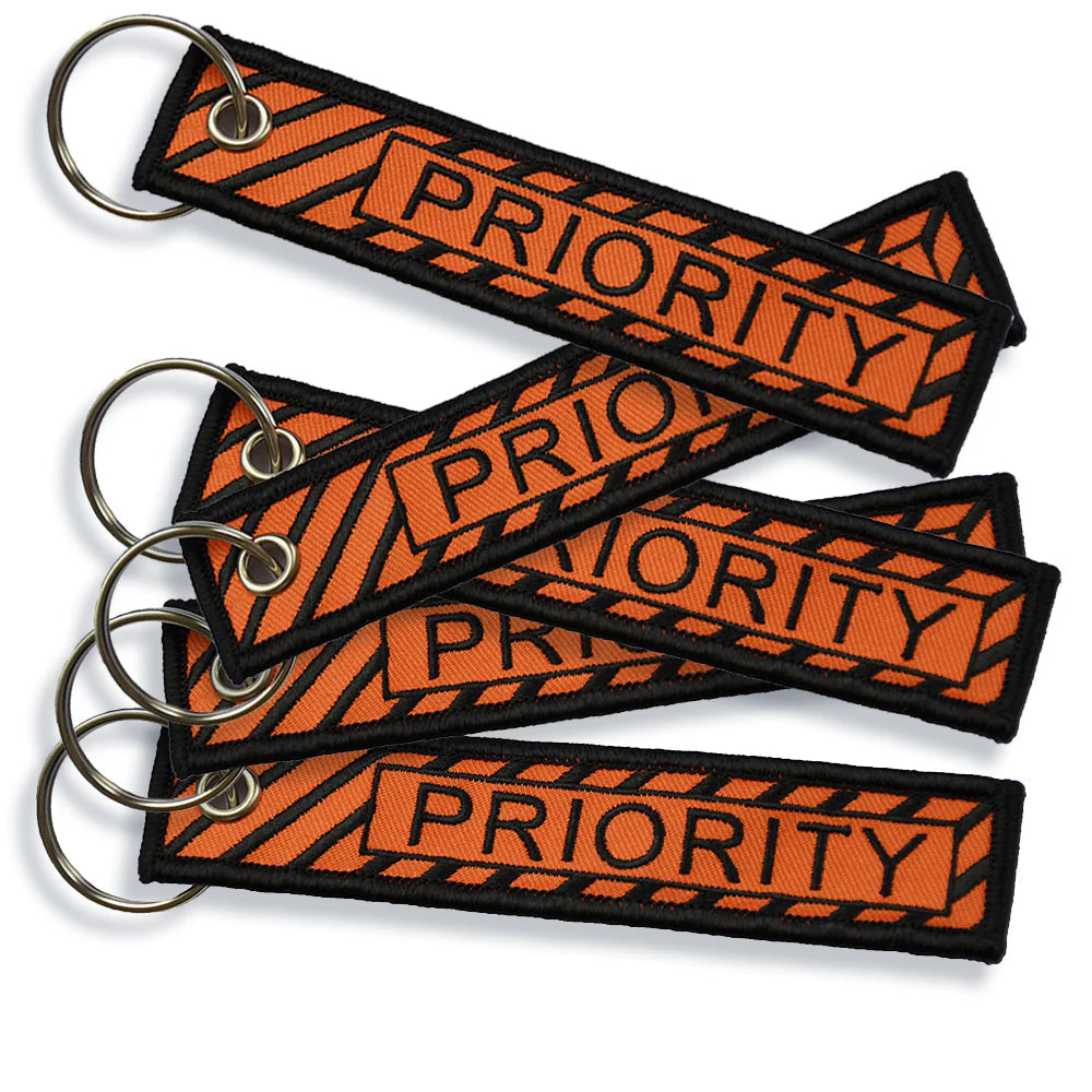 Priority Embroidered Keychain Sky Wing