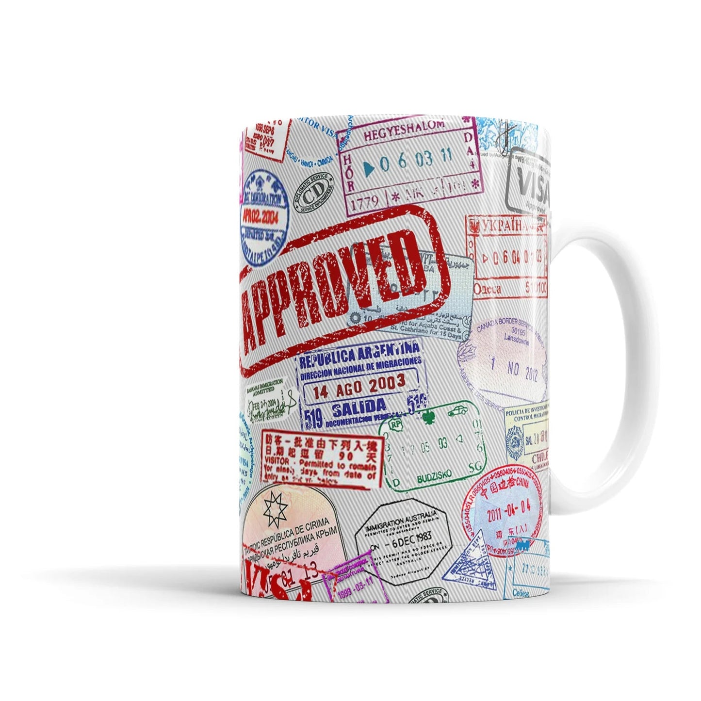 Visa Stamps Mug Sky Wing