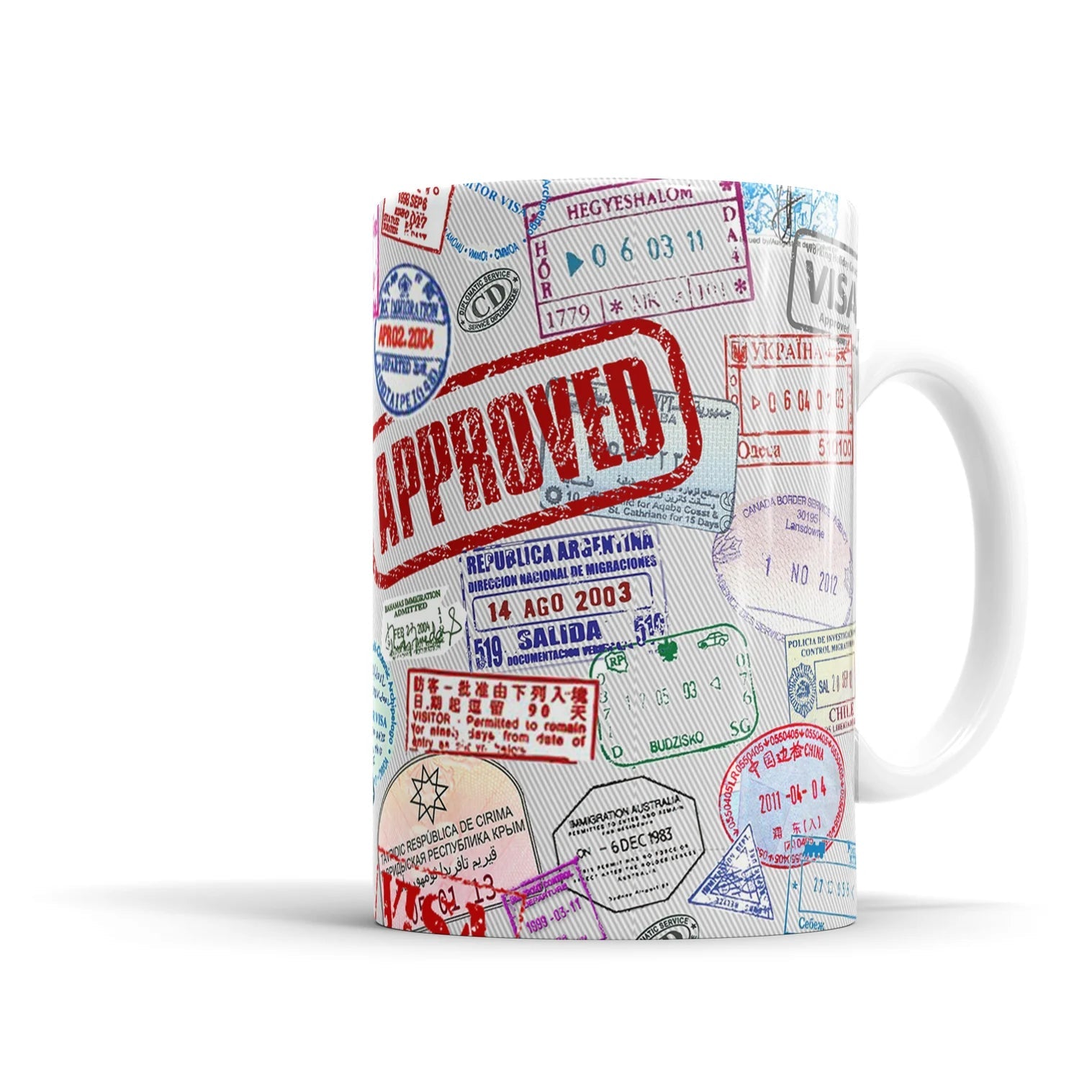 Visa Stamps Mug Sky Wing