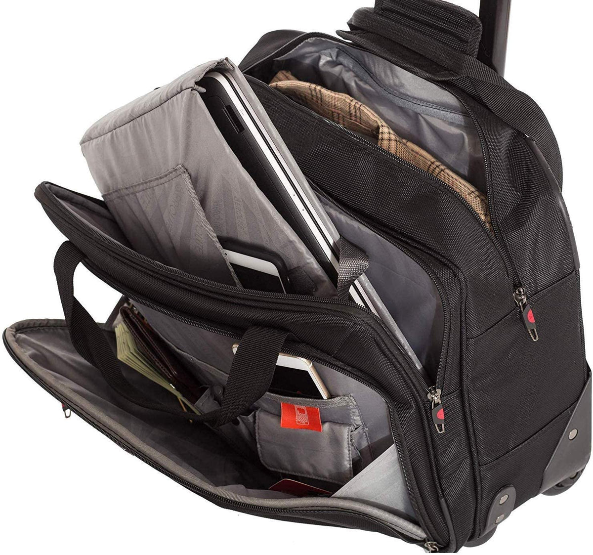 Premium Padded Business Laptop Roller Case with 2 Wheels It