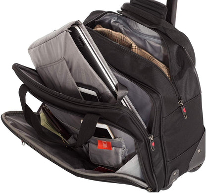 Premium Padded Business Laptop Roller Case with 2 Wheels It