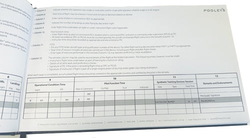 Pooleys Commercial Pilot Log Book complies with EU FCL.050 regulations Poolyes