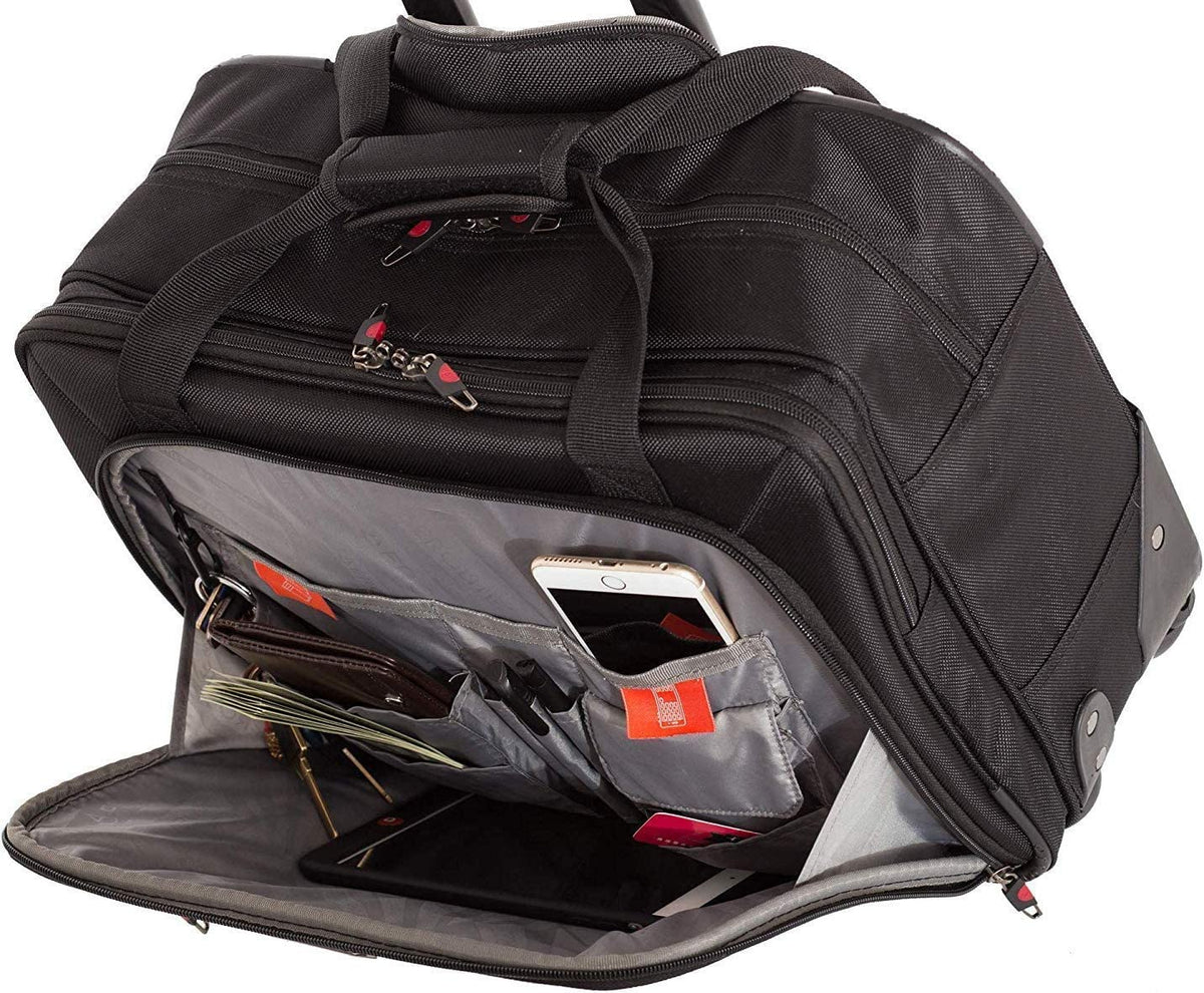 Aerolite Premium Padded Business Laptop Roller Case with 2 Wheels It