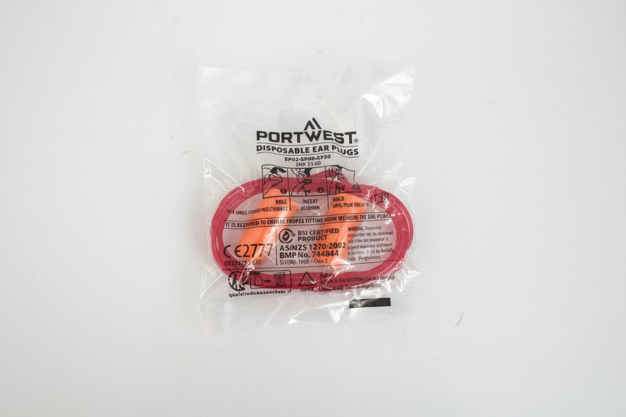 Portwest EP08 - Corded PU Foam Ear Plugs PortWest
