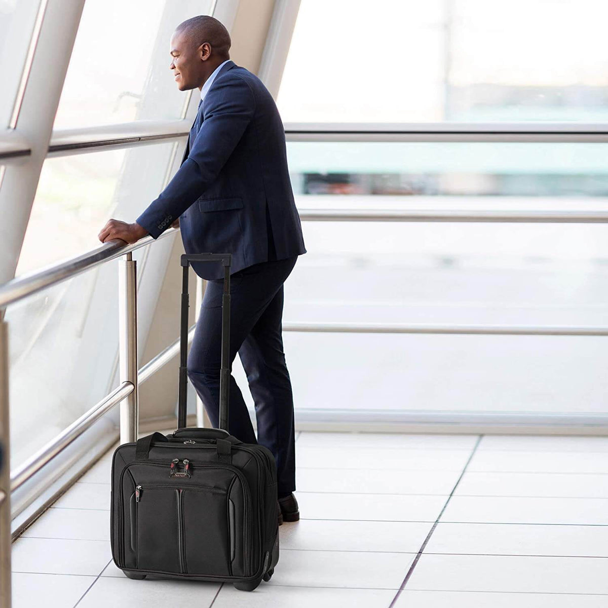 Aerolite Premium Padded Business Laptop Roller Case with 2 Wheels It