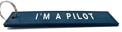 3D Printed I'm a Pilot Keyring (Navy) Poolyes