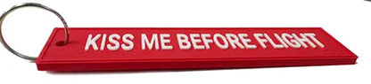3D Printed Kiss Me Before Flight Keyring (Red) Poolyes