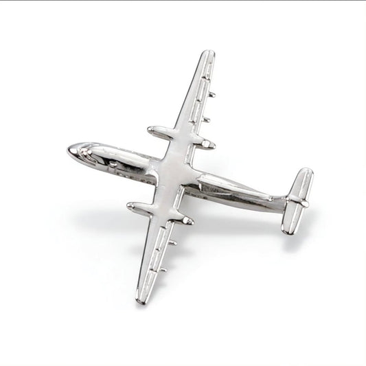 DASH-8 Lapel Pin - Silver Sky Wing