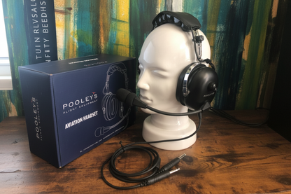 Pooleys Aviation Headset - Passive (blue ear cups) + FREE Headset Bag Poolyes